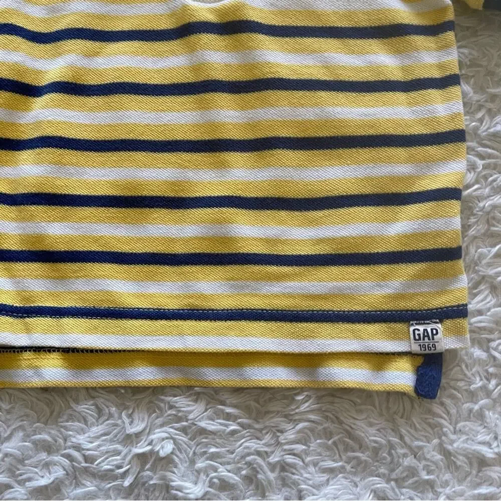 Gap Yellow and Blue Stripe Polo Shirt